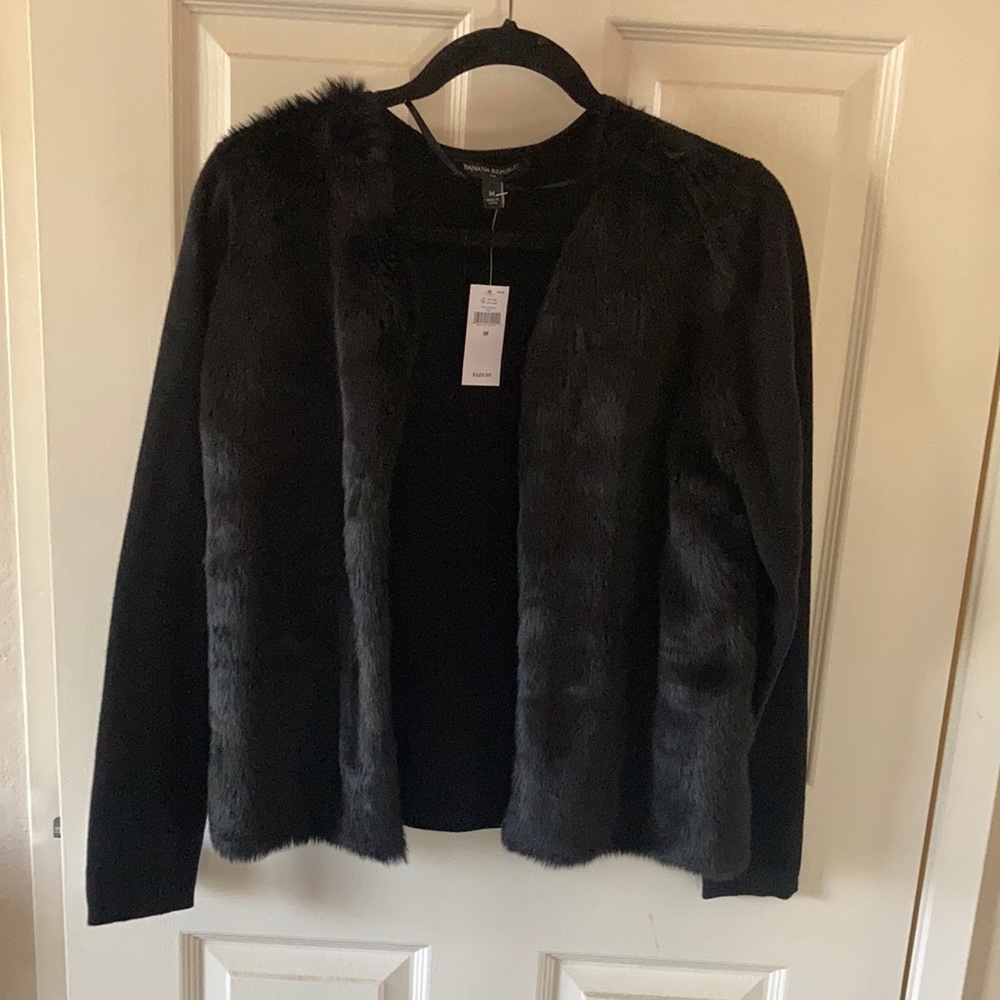 NWT Banana Republic Faux Fur Front Jacket